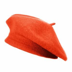 Wool French Beret Hat Solid Color Beret Cap For Women Girls (orange Red)🐣